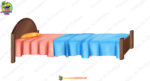 Wooden Single Bed Asset PSD | Lakdi ka Palang aur Bistar 2D Animation Prop | Animation Ki Duniya