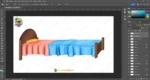 Wooden Single Bed Asset PSD | Lakdi ka Palang aur Bistar 2D Animation Prop | Animation Ki Duniya - Image 2