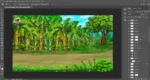 Banana Tree Orchard Cartoon Background PSD | Kele Ka Bagicha 2D Animation Background | Animation Ki Duniya - Image 2