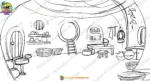 2D Cartoon Bird Nest & Grass House Interior PSD & PNG - Image 2
