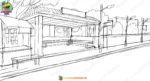 Indian City Bus Stop & Chai Stall 2D Animation Background - Image 3