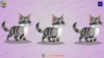 2D Cute Cat Character | Cute 2D Kitten Character (.FLA File)