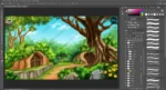 30 Background Bundle PSD – Royal Palace, Village, Hospital, School, Forest & Modern Interiors - Image 3