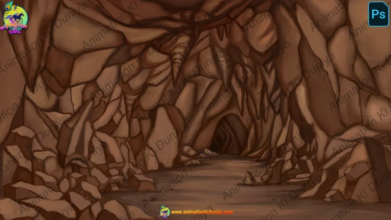 Dark Cave Interior / Underground Rock Tunnel Background (PSD & PNG)
