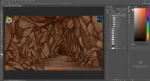Dark Cave Interior / Underground Rock Tunnel Background (PSD & PNG) - Image 2