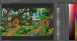 Jungle Stone Cave Exterior & Bridge Background (PSD & PNG) - Image 2