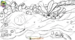 Underground Animal Burrow ( Chitti ka Ghar ) & Garden Home Cross-Section Background (PSD & PNG) - Image 2