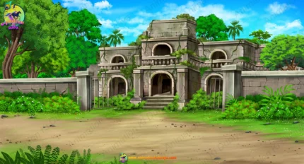 Darawani Haveli & Ancient Ruined Palace 2D Animation Horror Background