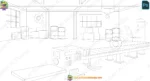 Industrial Factory Interior & Conveyor Belt Background Layered (PSD & PNG) - Image 3