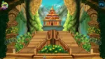 Fantasy Ancient Cave Temple ( Mandir )& Grand Staircase Background(PSD & PNG)