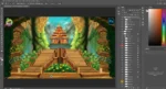 Fantasy Ancient Cave Temple ( Mandir )& Grand Staircase Background(PSD & PNG) - Image 2