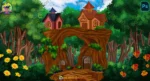 Enchanted Treehouse Village & Forest Archway Background(PSD & PNG)