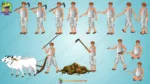 Indian Village Farmer / Kisaan 2D Character Rigged FLA File with Oxen & Farming Tools