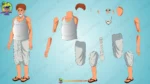 Indian Village Farmer / Kisaan 2D Character Rigged FLA File with Oxen & Farming Tools - Image 3