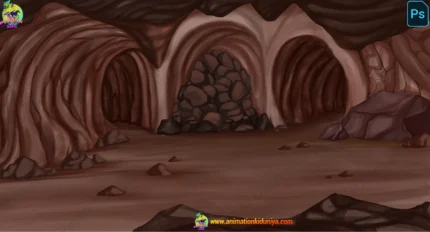 Cave Interior & Rock Tunnels Background (PSD & PNG)
