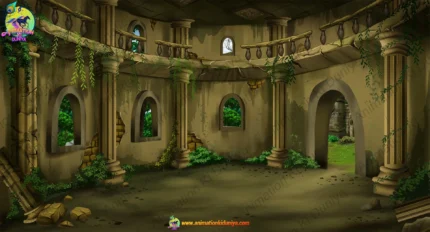 Ancient Ruined Palace ( Inside Khandar ) Interior Background(PSD & PNG)