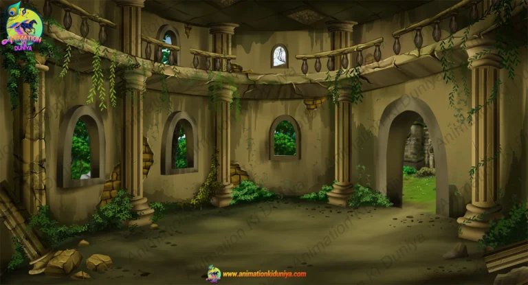 Ancient Ruined Palace ( Inside Khandar ) Interior Background(PSD & PNG)