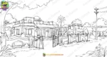 Zamindar House Exterior , Rich Village House ,Haveli, Background(PSD & PNG) - Image 2