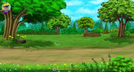 Jungle Clearing and Forest Landscape Cartoon Background| Jungle ka Maidan aur Ped | Animation Ki Duniya