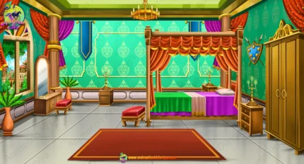 Royal King Bedroom Cartoon Background ( PSD , PNG )