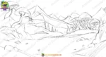 2D Cartoon Snow Mountain & Fantasy Trees Background(PSD & PNG) - Image 2