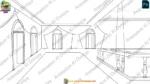 Royal Rajmahal Grand Corridor Cartoon Background(PSD & PNG) - Image 3