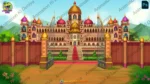 Royal Rajprasad Main Gate Cartoon Background(PSD & PNG)