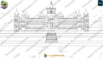 Royal Rajprasad Main Gate Cartoon Background(PSD & PNG) - Image 3
