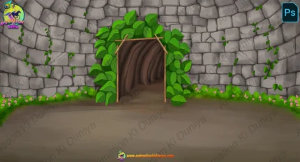 Rat Cave Cartoon Background(PSD & PNG)