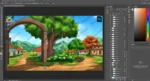 30 Background Bundle PSD – Royal Palace, Village, Hospital, School, Forest & Modern Interiors - Image 65